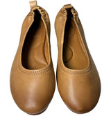 Sofft Tan Leather Ballet Flats Elastic Topline Minimalist Comfort Size 7.5 Photo 0