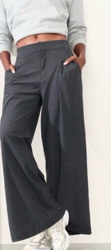 Athleta Pinnacle High Rise Trouser Size 14 Wide Leg Gray Pants Stretch Photo 0
