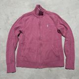 Ralph Lauren Sport Women's Chunky Cable Knit Full Zip Sweater Jacket Size Medium Photo 0