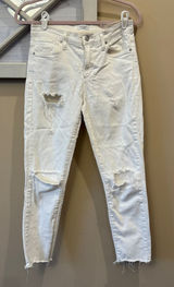 Agolde Sophie Crop Skinny Denim Jeans in‎ White Shoreline Destruct Size 27 Photo 0
