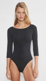 Aritzia Contour Ohara Bodysuit Black Boat Neck Size Small Photo 0