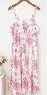 Laura Ashley NWT Floral White & Pink Sleeveless Cotton Dress With Ruffle small Photo 0