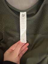 Fabletics Green Long Sleeve Workout Top Olive with mesh detailing Photo 0