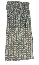 Free PeopleTeal and Lavender Floral Midi Skirt Photo 0