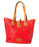 Dooney & Bourke Vintage Large Purse Red Pebbled Leather Tote Bag Adjustable Photo 0