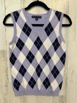 Brooks Brothers 346 Womens Small Purple Argyle V-Neck Vest Photo 0