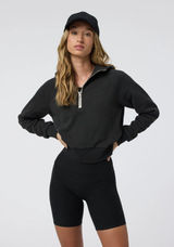 Vuori Restore Half Zip Hoodie Washed Black Athleisure Loungewear Size Small Photo 0