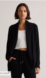 Quince Mongolian Cashmere Open Cardigan Sweater Black Size S Luxury Classic‎ Photo 0