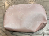 Pandora Cosmetic Bag Makeup Pouch Light Pink Heart Print Travel Accessory Photo 0