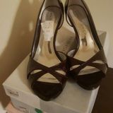 Marc Fisher Ladies Brown Patent leather Open Toe NARNIA Shoes Photo 0