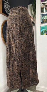 Vintage 90s Maren Sport Velvet Paisley Maxi Skirt Whimsigoth Fairycore 28" Waist Photo 0