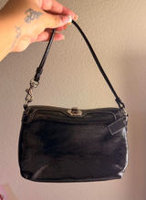 Vintage Coach turnlock wristlet Y2K black Patent Leather Photo 0