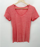 J.Crew Top Women MEDIUM Orange Speckled Cotton Short Sleeve Round Neck T-Shirt Photo 0