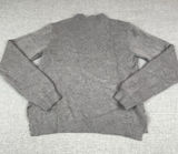 Carolyn Taylor Sweater Womens L Gray Viscose Blend Mock Neck Ruffle Tight-Knit Photo 0