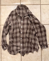 Hennes & Mauritz Brown & Cream Plaid Oversized Button-Up Shirt Photo 0
