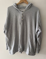 Aerie Gray Cozy Henley‎ Quarter Button Sweatshirt Hoodie Photo 0