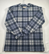 Vintage Woolrich Women’s XL Blue Plaid Fleece Pullover Long Sleeve Crewneck Photo 0