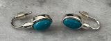 Silver Earrings‎ with Turquoise Stones Photo 0