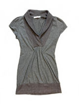 Vintage Y2K Charlotte Russe Gray Shawl Collar Tunic Top Small Made in USA Photo 0