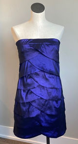 Strapless Shimmer Shift Dress Purple Size L Photo 0