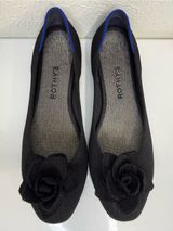 Rothy’s Black Rosette Flower Ballet Flats Size 8 Photo 0
