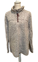 True Grit Frosty Tipped Sherpa Pullover Women's Large Gray 1/4 Zip Fleece Soft Photo 0