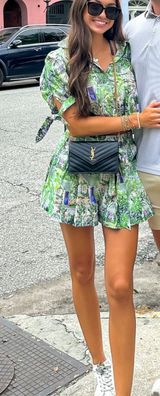 EN SAISON Molly Shirt and Molly Belted Shorts set- Green Violet Photo 0