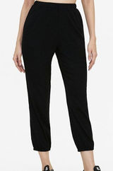 Pomelo Elastic Waist Cropped Jogger Pants - Black‎ Size M Photo 0
