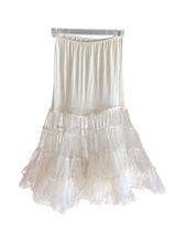 Vintage White Tiered Lace Skirt With Elastic Waist Tulle Layers And Flowy Design Photo 0