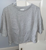 Light Gray Short Sleeve Women's Top - Lightweight Casual Tee Photo 0
