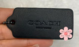 2" COACH Black Fob Bag Charm Hang tag Hangtag Photo 0