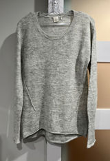 Cozy soft oversized grey Long‎ Sleeve Crew Neck Pullover Sweater Size S Photo 0