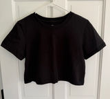 Urban Outfitters Black Cropped Baby Tee Short Sleeve Cotton Top Medium Photo 0