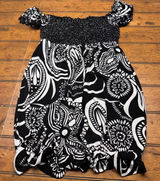 Speechless Black White Paisley Smocked Bubble Hem Mini Dress Womens‎ Size S Photo 0