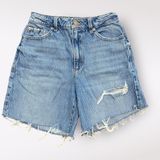 Garage Denim Wide Leg Distressed Shorts Womens Size 3 Blue Streetwear Photo 0