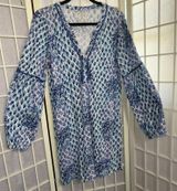 Lilly Pulitzer Fringe Pineapple Preppy Beach Puff Sleeve Designer Mini Dress Med Photo 0
