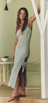 Free People Free-Est Sea‎ Foam Midi Dress Smocked Halter Beach Women’s Size XS Photo 0