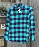 NWT Lands' End Fit Long Sleeve Shirt 519651 XS Green / Blue Buffalo Check Photo 0