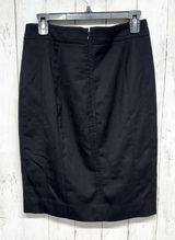 White House Black Market‎ Skirt Women Size 6 Black Straight Pencil Midi Zip Back Photo 0