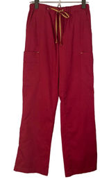 Med Couture Maroon Red Drawstring Waist Medical Scrub Casual Pants Women Sz S Photo 0