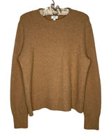 J Crew Sweater Womens L Tan Extra Soft Wool Blend Crewneck Classic Minimalist Photo 0