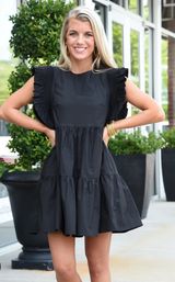 English Factory Dress Black Ruffle Photo 0