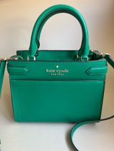 Kate Spade Staci Medium Satchel Green Saffiano Leather Crossbody Bag Photo 0