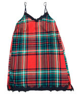 Aerie Plaid Lace Trim Nightgown Chemise Sleepwear Coquette Tartan Cottagecore Photo 0