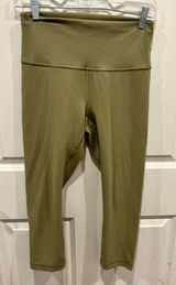 lululemon Wunder Train High-Rise Crop‎ 21 Bronze Green Leggings LW6BKOS Size 8 Photo 0