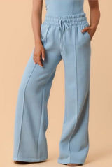 Blogilates Women's Travel Trouser High-Rise Wide Leg Sweatpants Lt Blue 3X NWT Photo 0