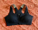Brooks Dare Zip Run Bra 2.0 Black High Impact Sports Bra 34 C/D Photo 0