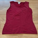 Ann Taylor Loft Red Silk Sleeveless Top Size Medium‎ Photo 0
