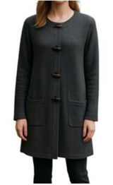 Ellen‎ Tracy Wool Cardigan Sweater Women's Small Charcoal Career Classic Preppy Photo 0
