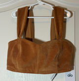 ALO Yoga Micro Corduroy Winter Break Bra Crop Top Toffee Brown. NWT SOLD OUT Photo 0